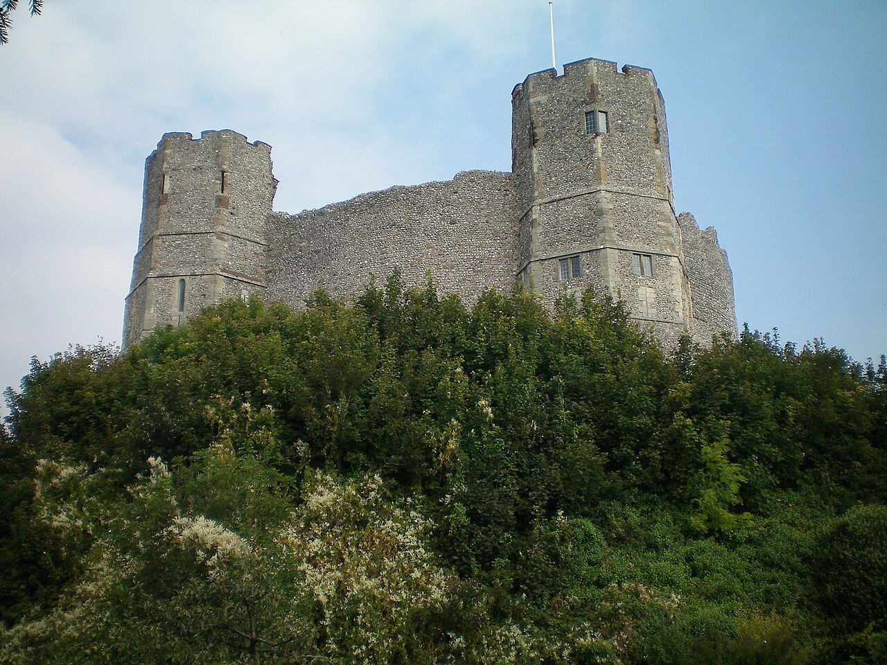 Lewes Castle keep above the town's flint rooftops